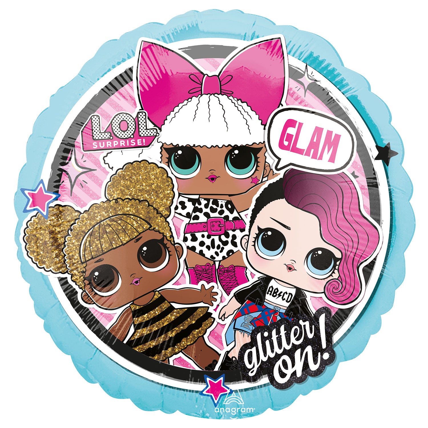 LOL Blue Heart Balloon 18"