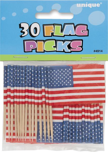 American Flag Picks. U.S, 30pk