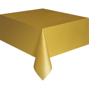 Plastic Tablecover Gold 108"