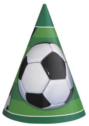 3D SOCCER PARTY HATS 8pk