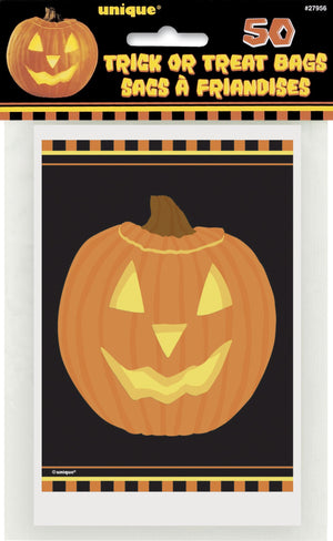 Treat Bags Pumpkin Glow 50pk