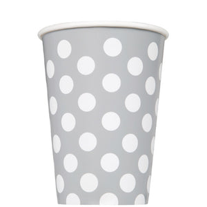 Dot Paper Cups Silver 6pk