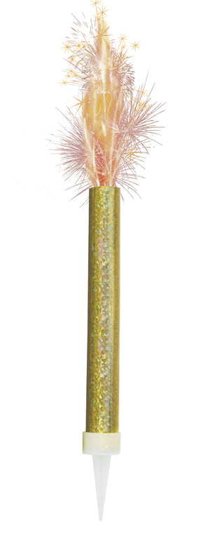 Ice Fountain Candle Gold 2 Pk