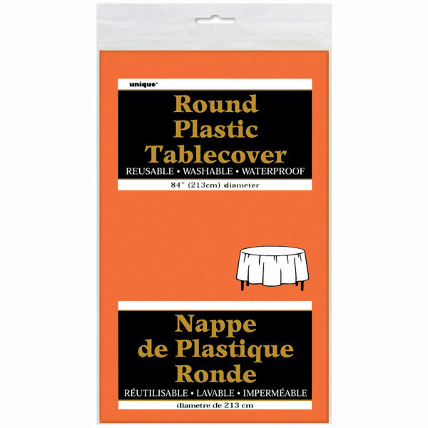 Tablecover Orange Round Plast