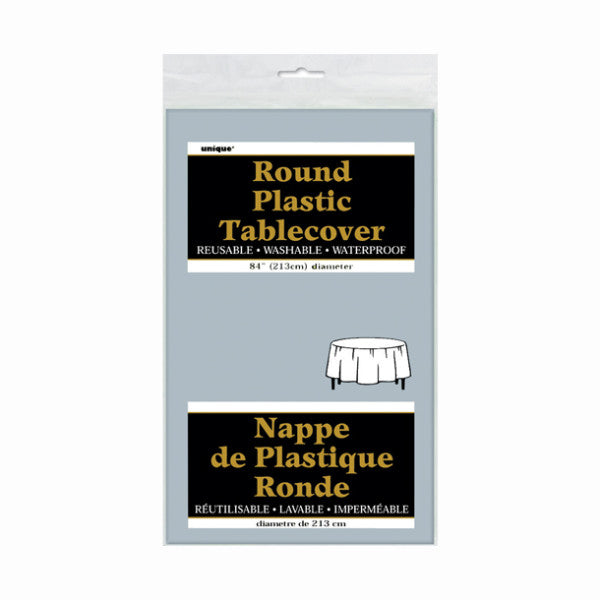 Tablecover Silver Round Plast