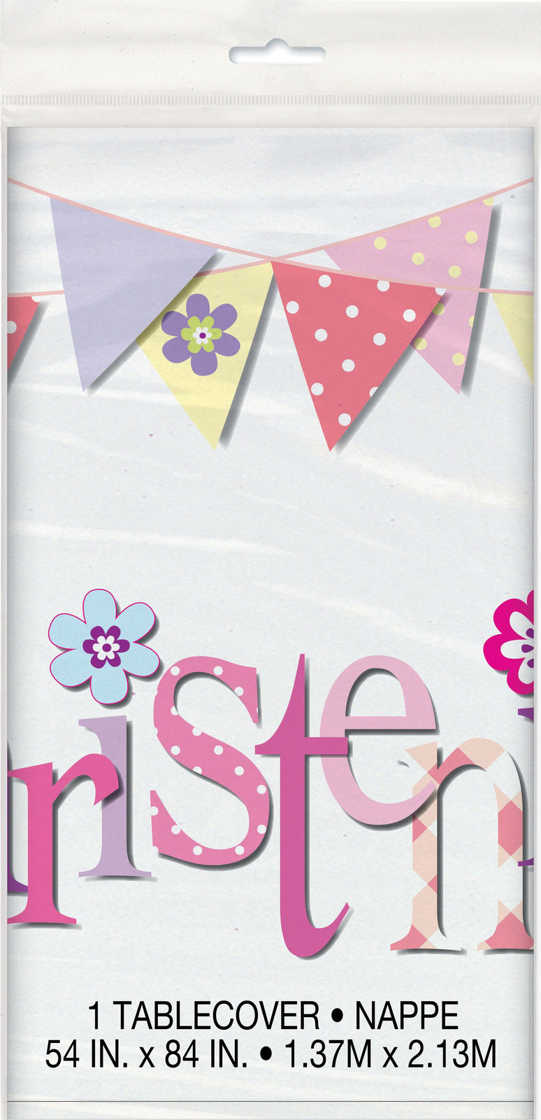 Pink Christening Tablecover