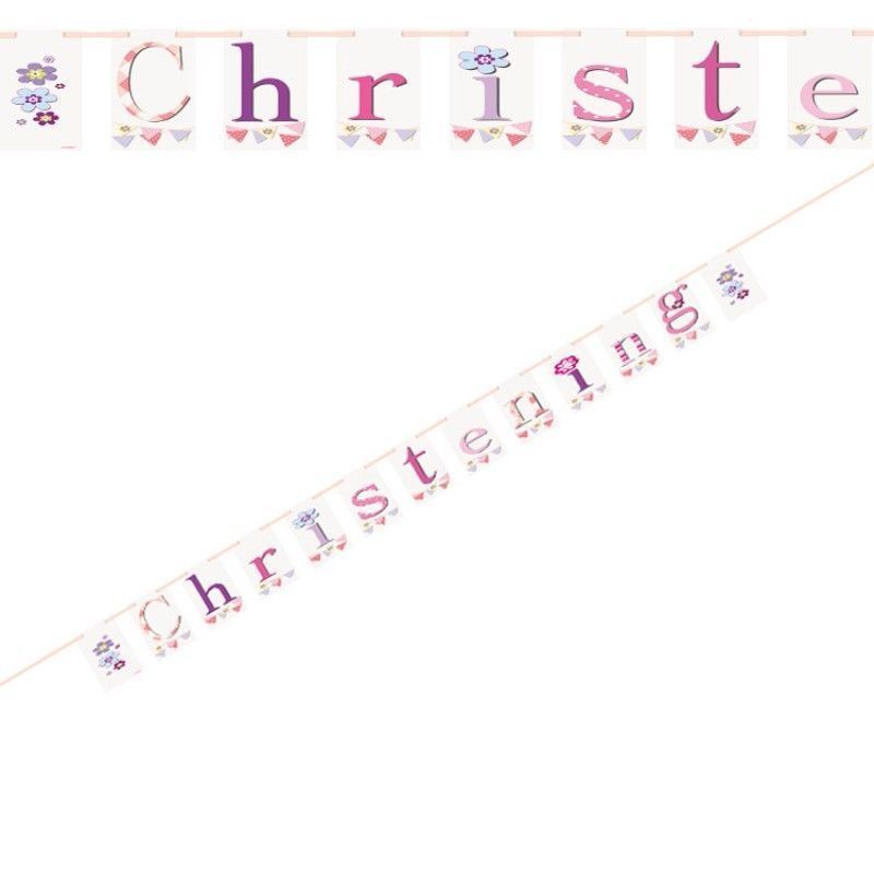Pink Christening Banner 7FT