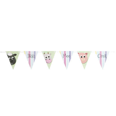 Pastel Farm Animals Bunting 9F