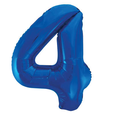 Num 4 Blue 34" Balloon