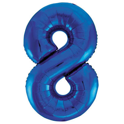 Num 8 Blue 34" Balloon