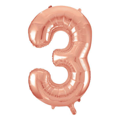 Num 3 RoseGold 34" Balloon