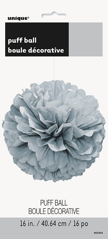 Puff 16" Decoration Silver