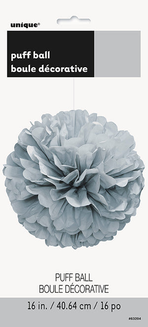 Puff 16" Decoration Silver