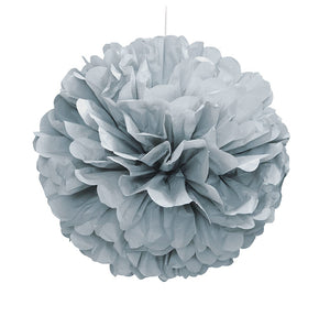 Puff 16" Decoration Silver