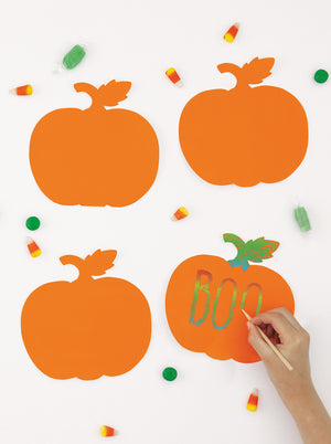 36 PUMPKIN SCRATCH ART