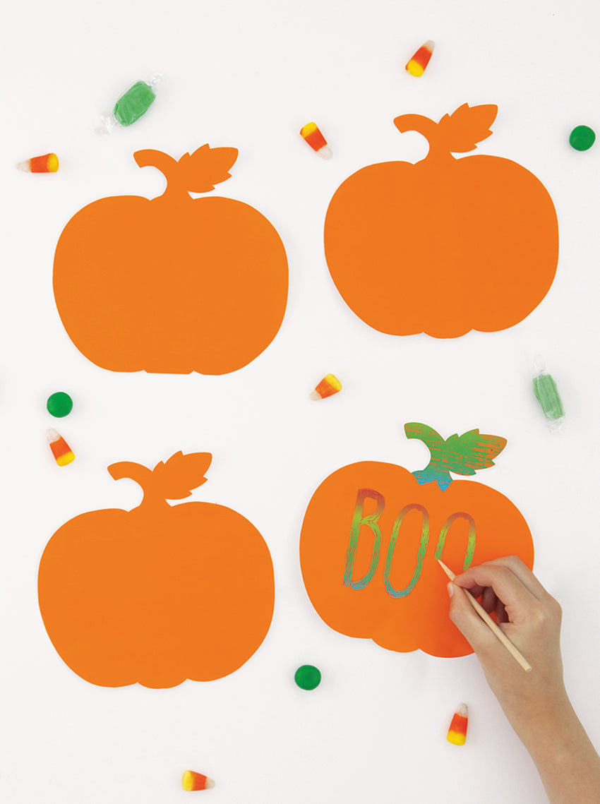 36 PUMPKIN SCRATCH ART