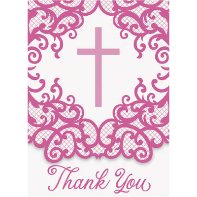 Confirmation Pink Thankyou 8pk