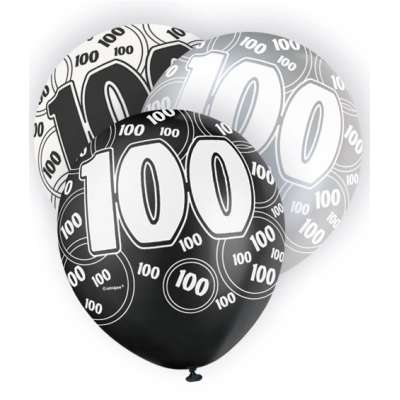 100th BLACK GLITZ BALLOONS 6