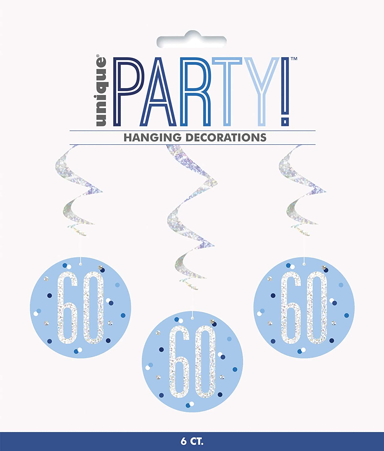 Glitz Blue 60th Swirl Dec 6pk