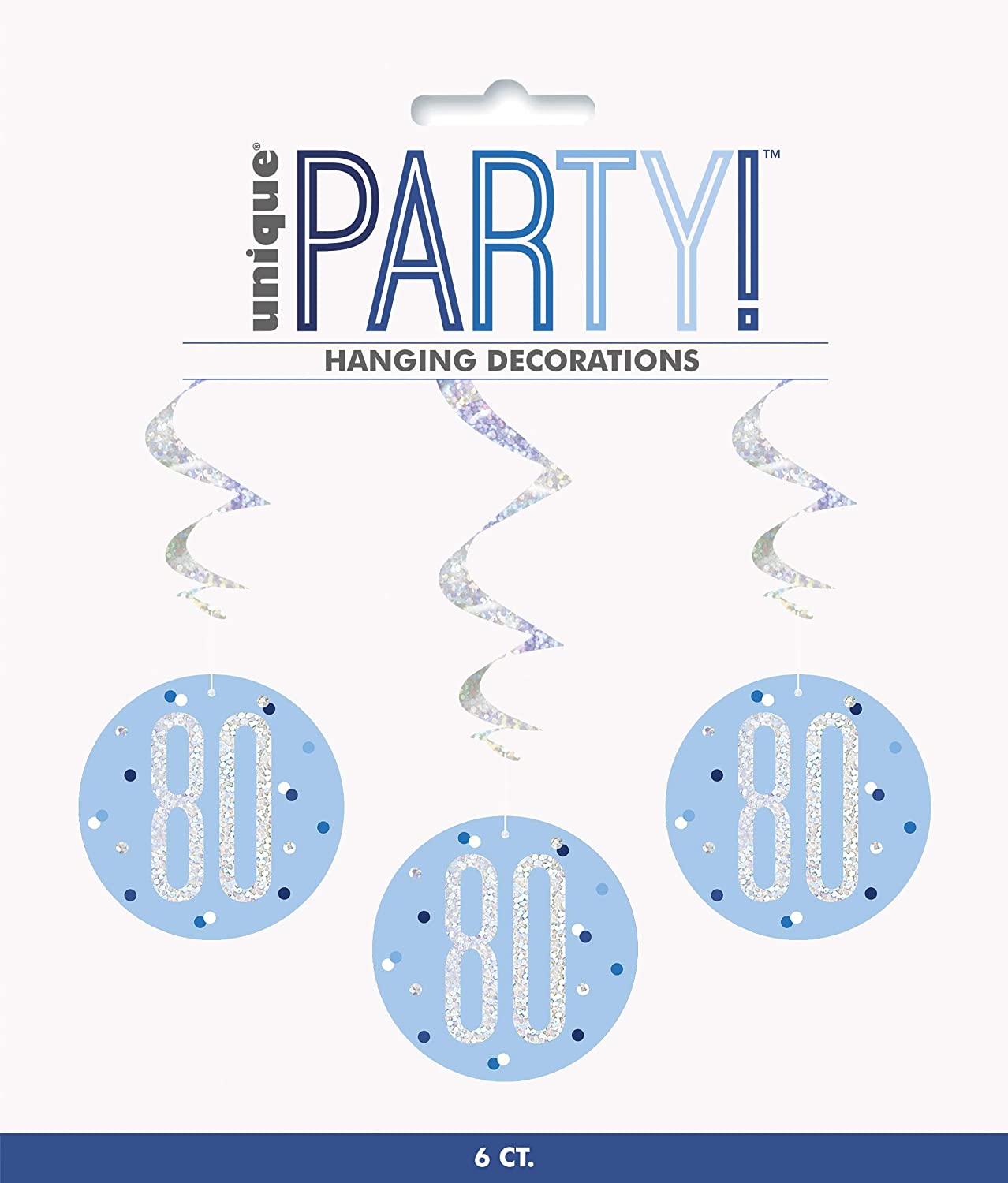 Glitz Blue 80th Swirl Dec 6pk