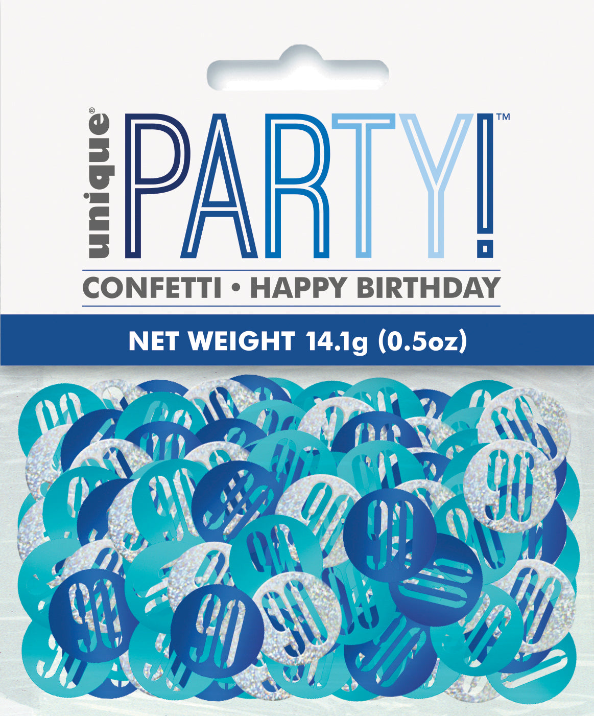 Bday Blue Glitz No 90 Confetti