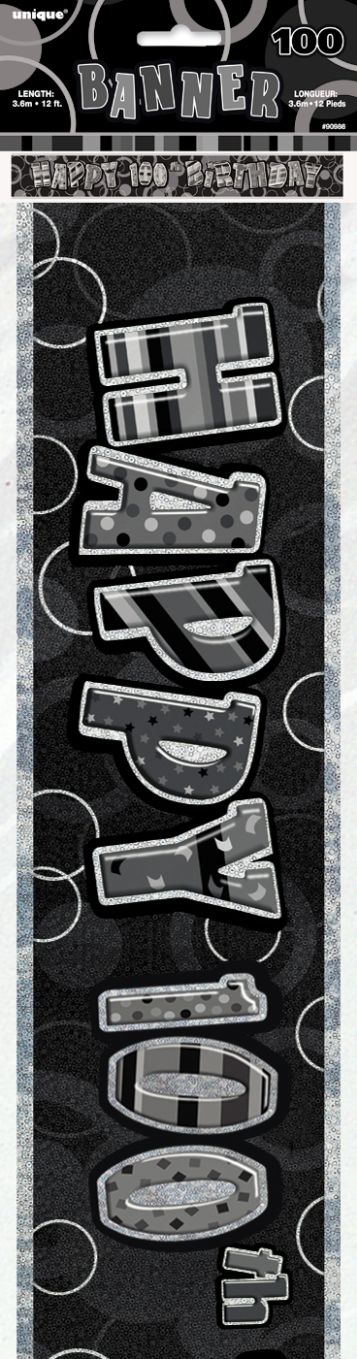 100th Blk/Sil BadyGlitz Banner