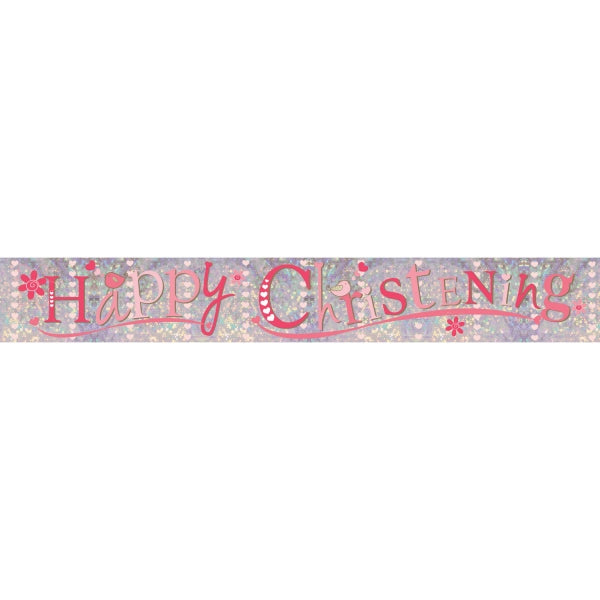 Christening Pink Banner
