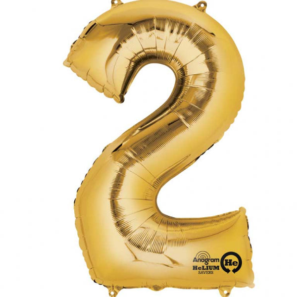 Num 2 Gold Large Balloon
