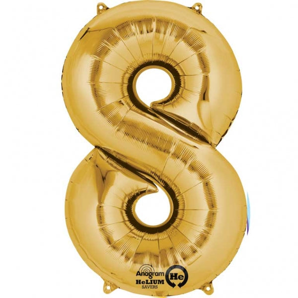 Num 8 Gold Large Balloon