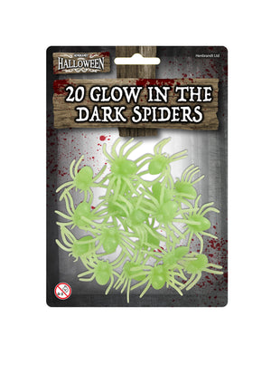 Glow In Dark Spiders 5cm 20pk