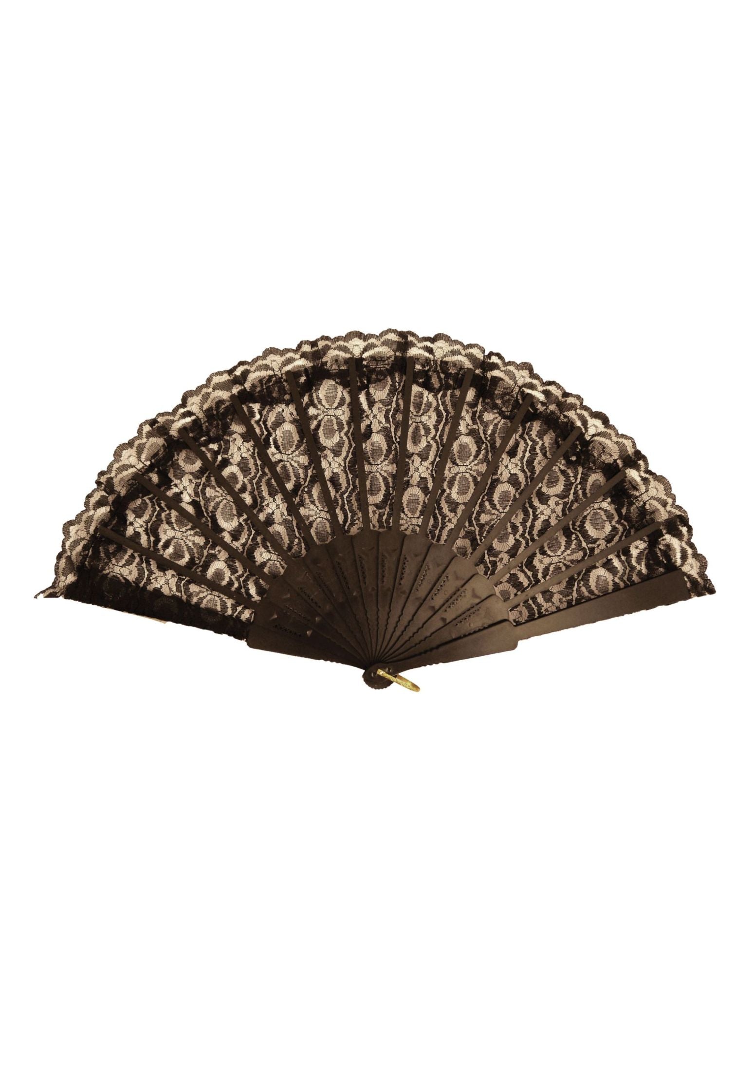 Black Lace Fan - Hand hels