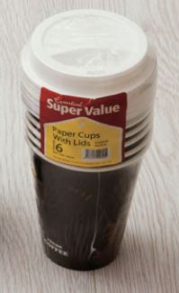 S/Value 12oz Hot Cups+Lids 6pk