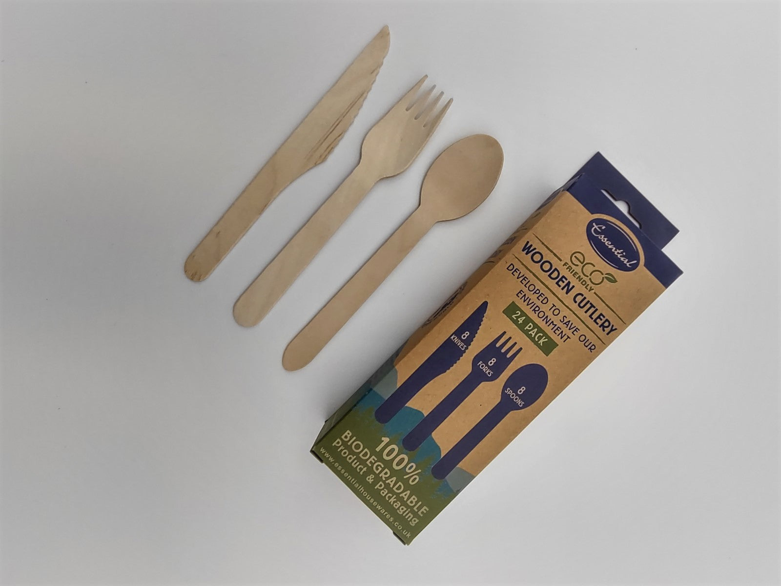 Wooden Asstd Cutlery 24pc