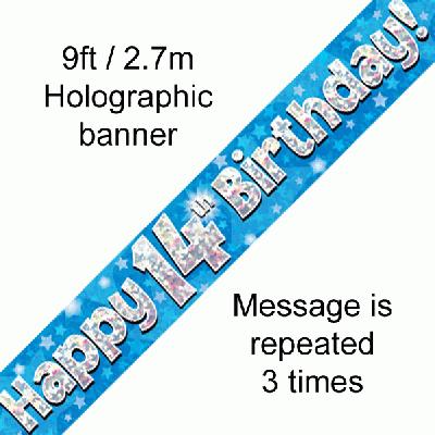 Blue 14th Birthday Banner 9ft