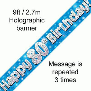 80th Birthday Blue Banner 9f