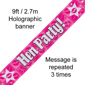 Holographic Hen Party Banner