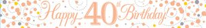Sparkling Rosegold 40th Banner