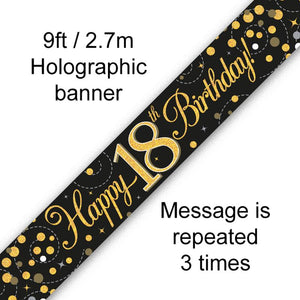 Sparkling Bl/Gold 18th Banner