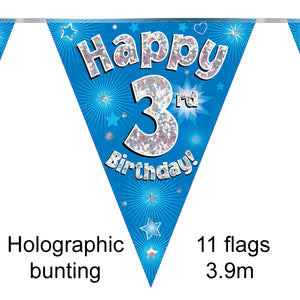 3rd Birthday Blue Bunting 3.9m