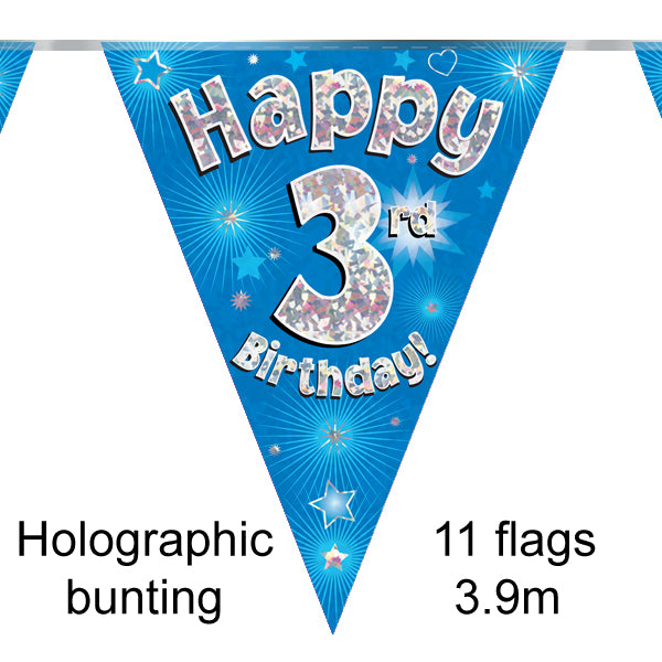 3rd Birthday Blue Bunting 3.9m