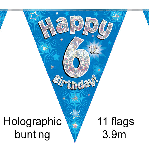 6th Birthday Blue Bunting 3.9m