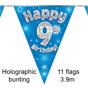 9th Birthday Blue Bunting 3.9m