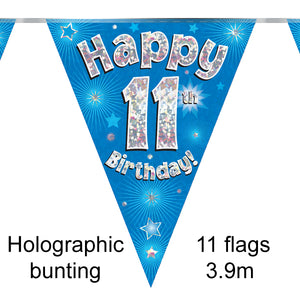 11th Bday Blue Bunting 3.9m