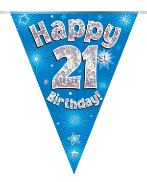 21st Bday Blue Bunting 3.9m