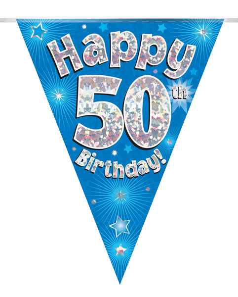 50th Bday Blue Bunting 3.9m