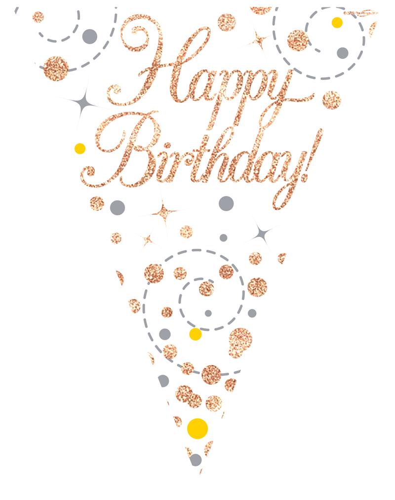 Sparkling RoseGold BdayBunting