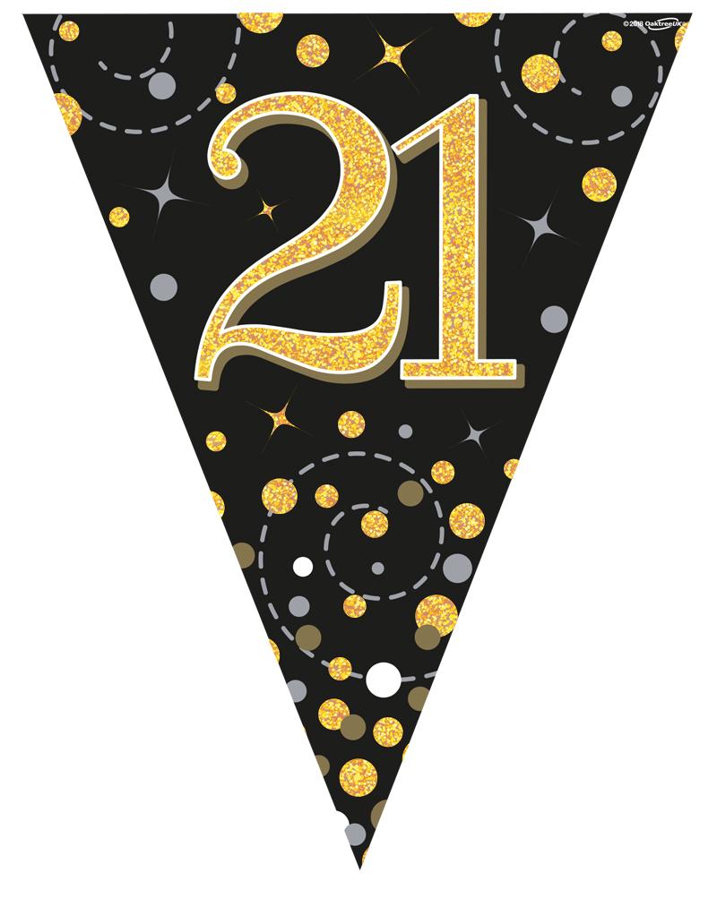 Sparkling Bl/Gold 21 bunting