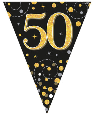 Sparkling Bl/Gold 50 bunting