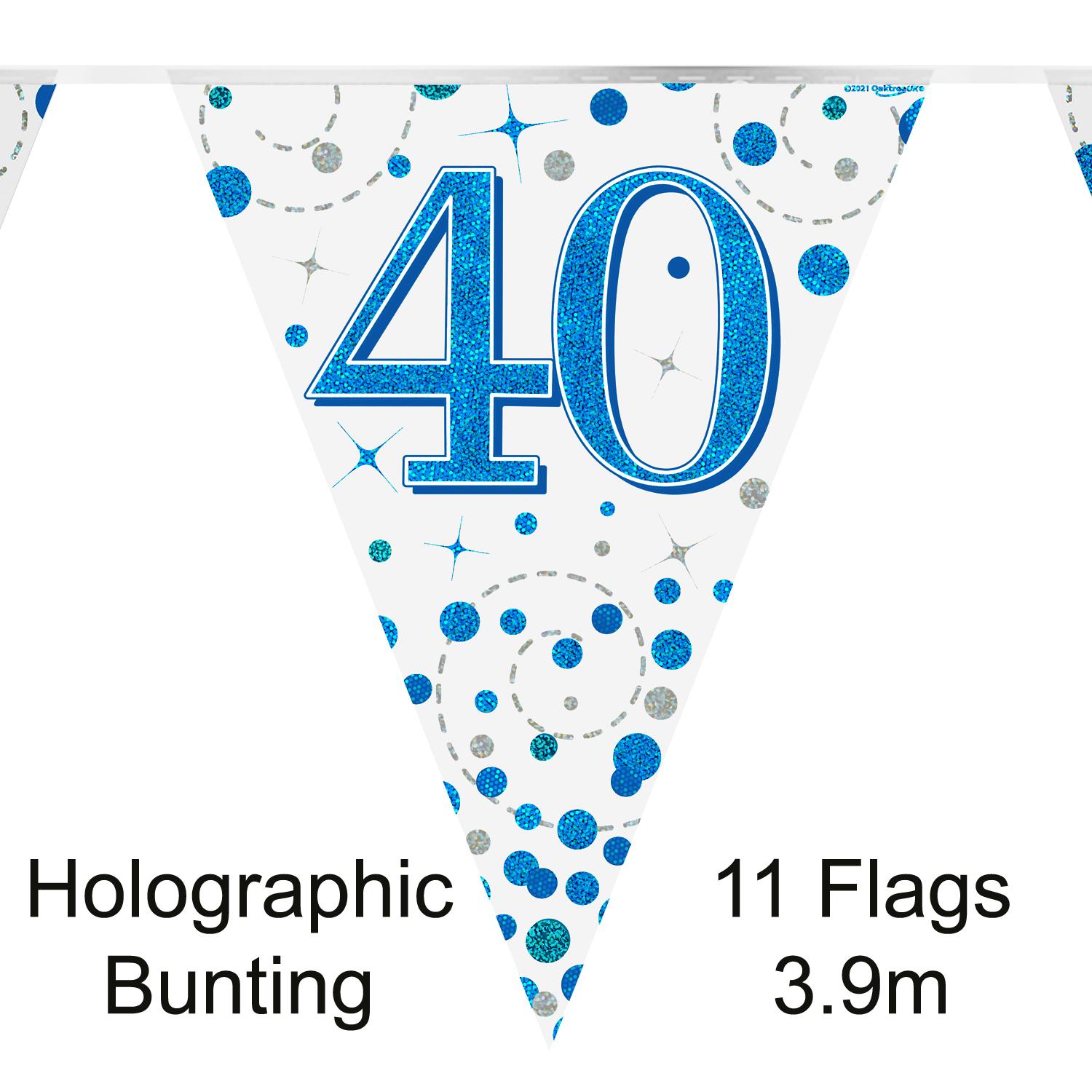 Fizz 40 Bday Blue Bunting 3.9m