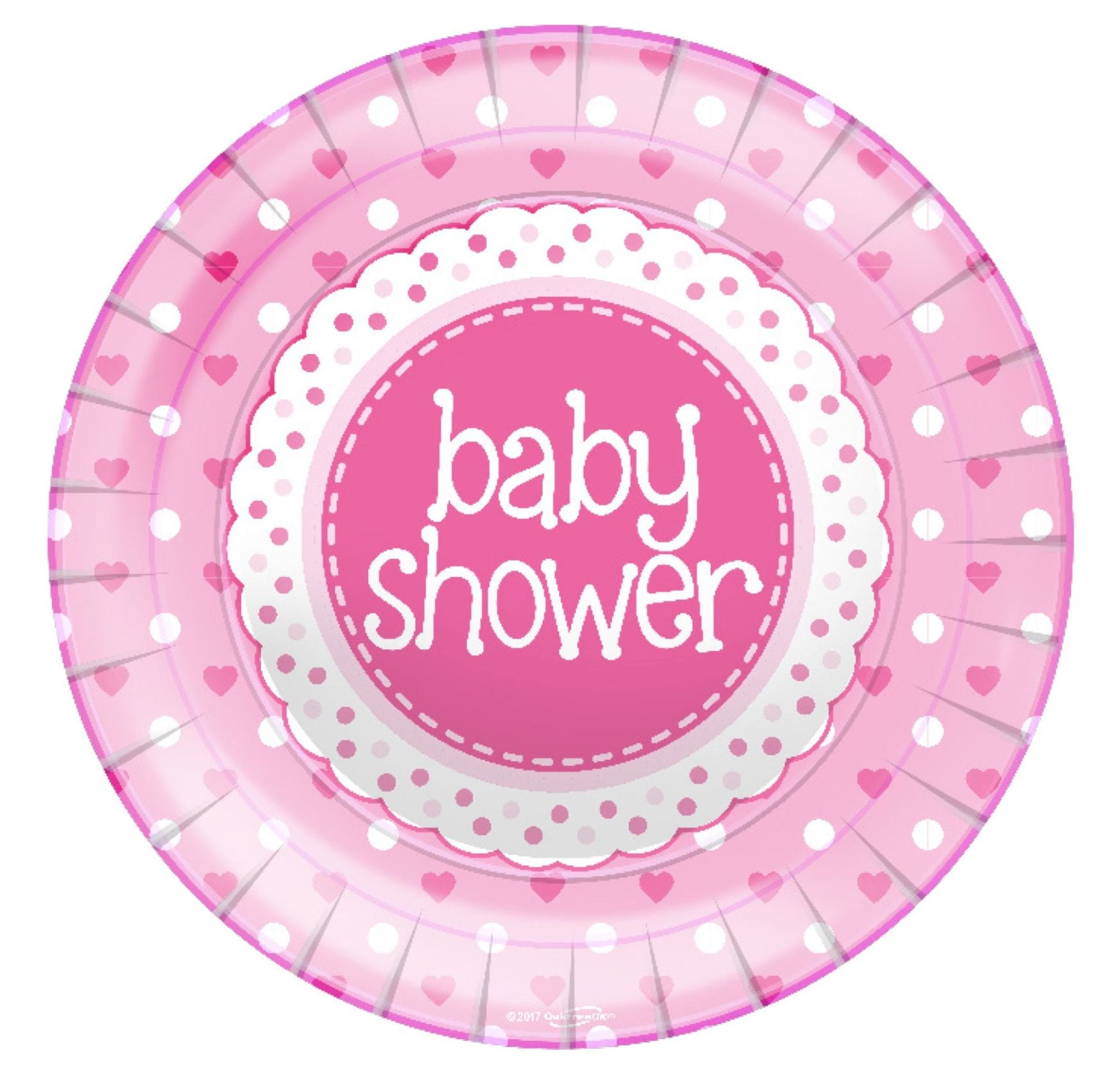 Baby Shower Pink Plates 8pk